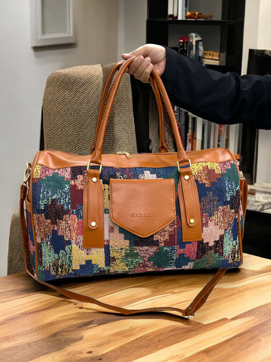 Multicolor Jacquard Duffel Bag