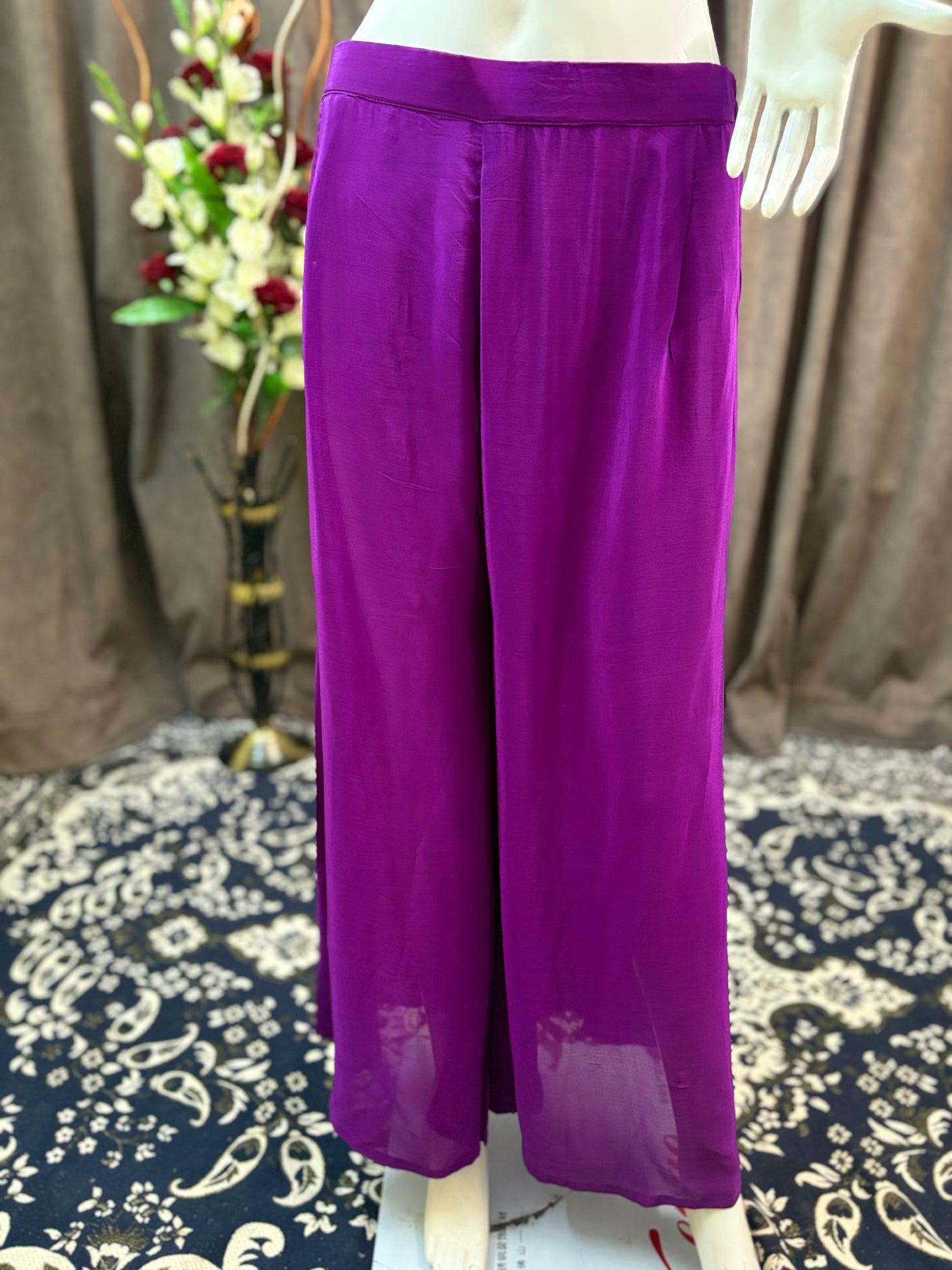 Purple Flair Gown Plazzo