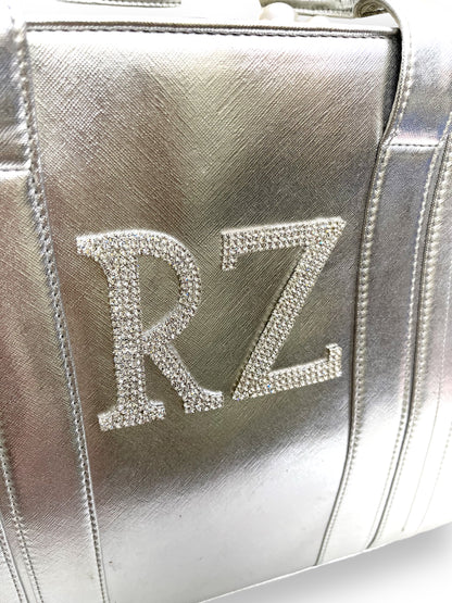 Silvery Leather Personalized Pearl Tote