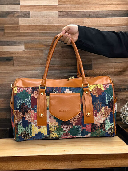 Multicolor Jacquard Duffel Bag