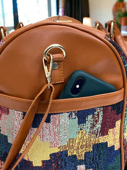 Multicolor Jacquard Duffel Bag
