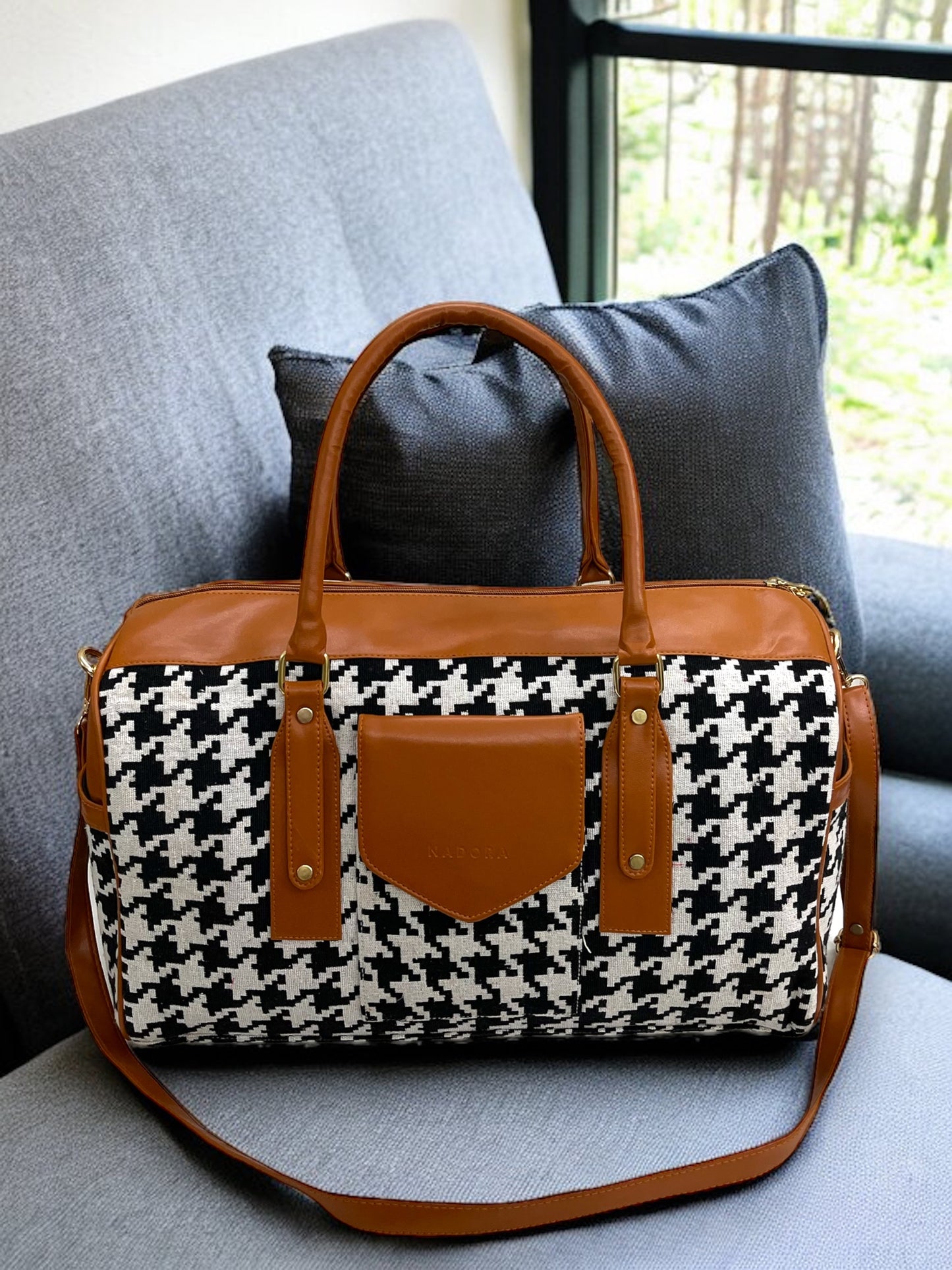 Major Houndstooth Duffel Bag