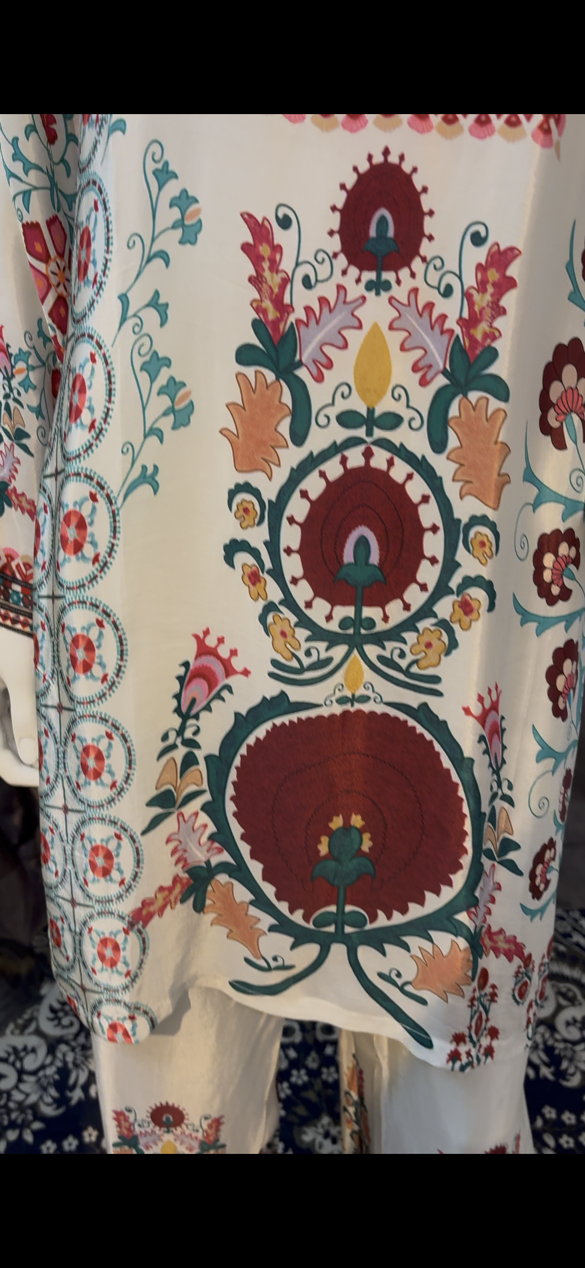 White Printed Crepe Cord