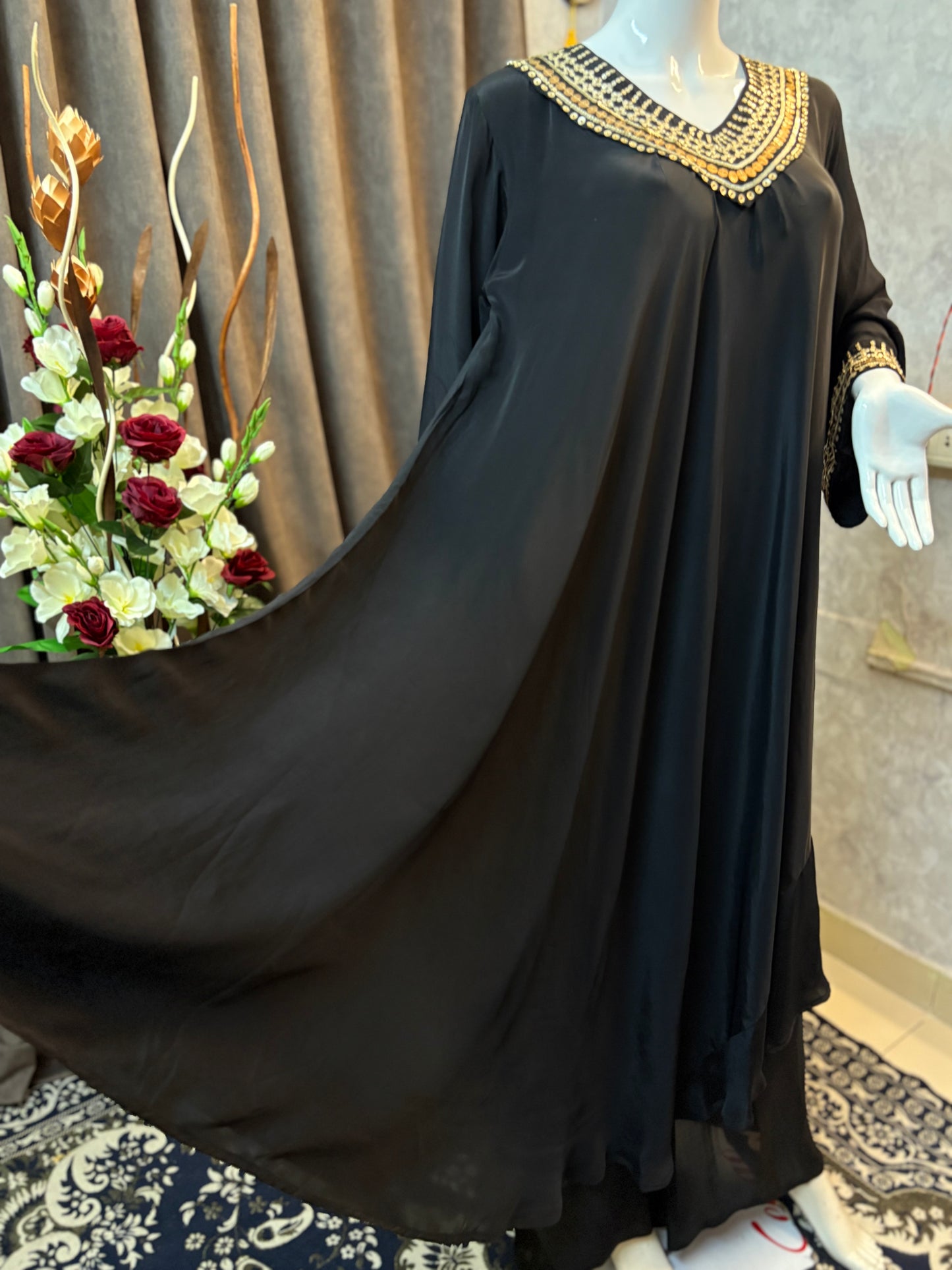 Black Flair Gown Plazzo