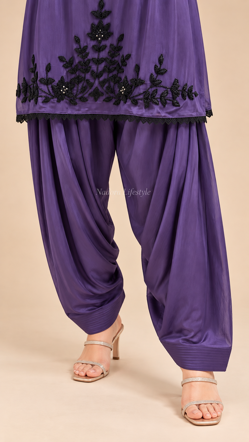 Code-182, Royal Purple Chinon Farshi Suit