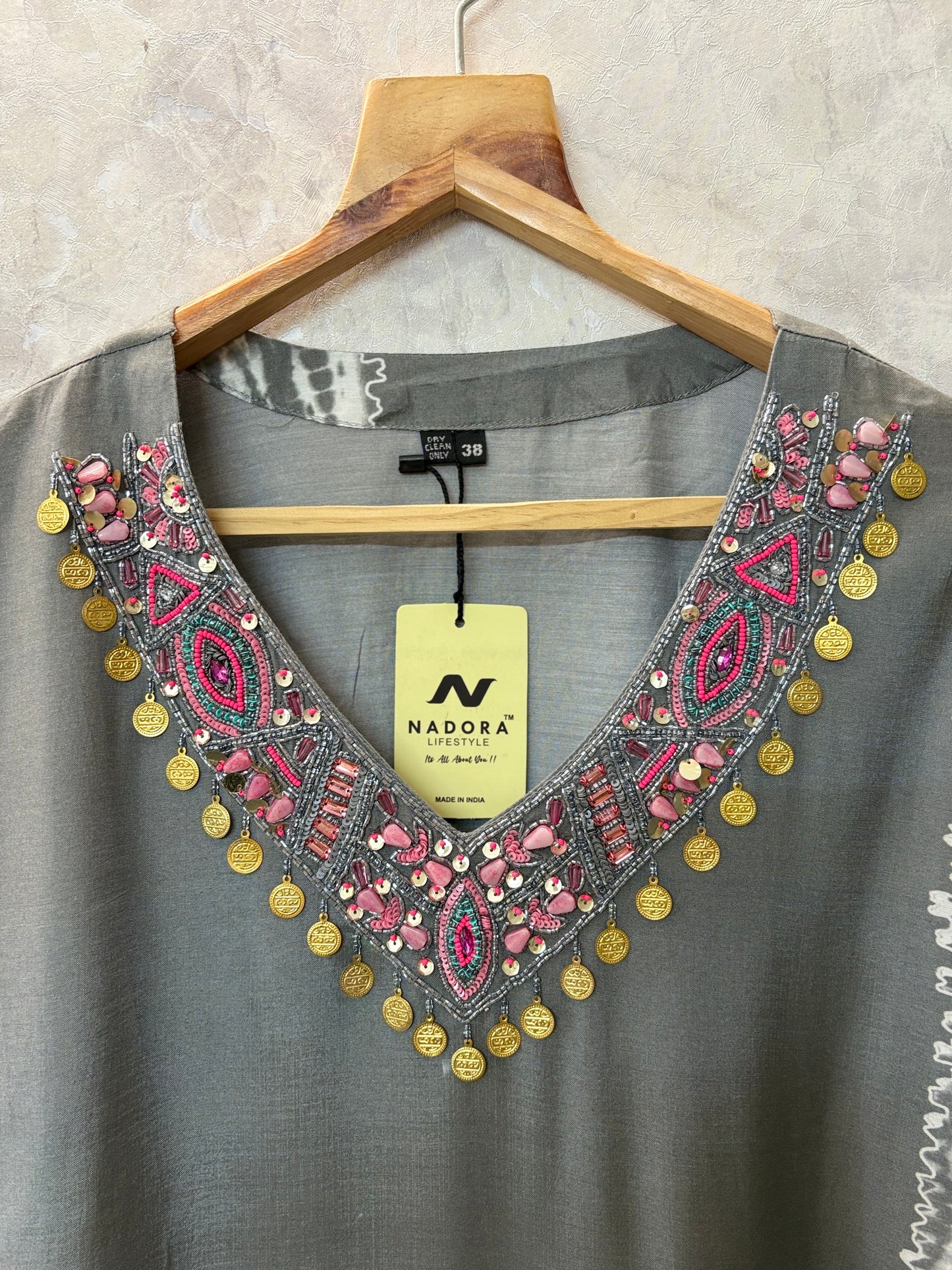 Grey Muslin Kaftan