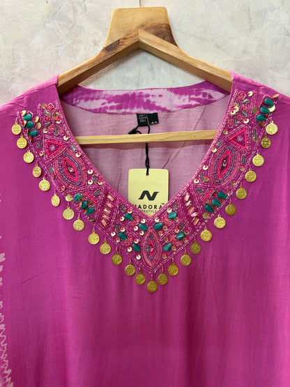 Pink Muslin Kaftan