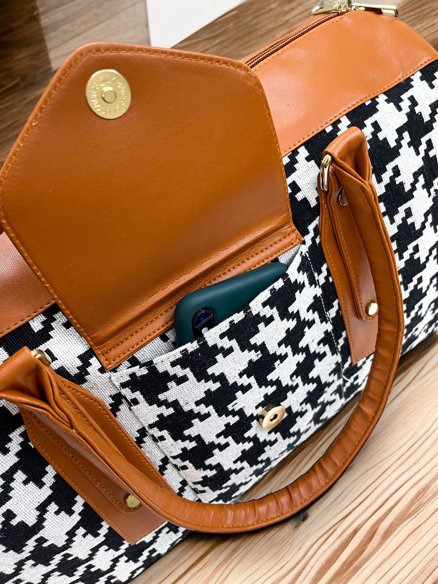 Major Houndstooth Duffel Bag