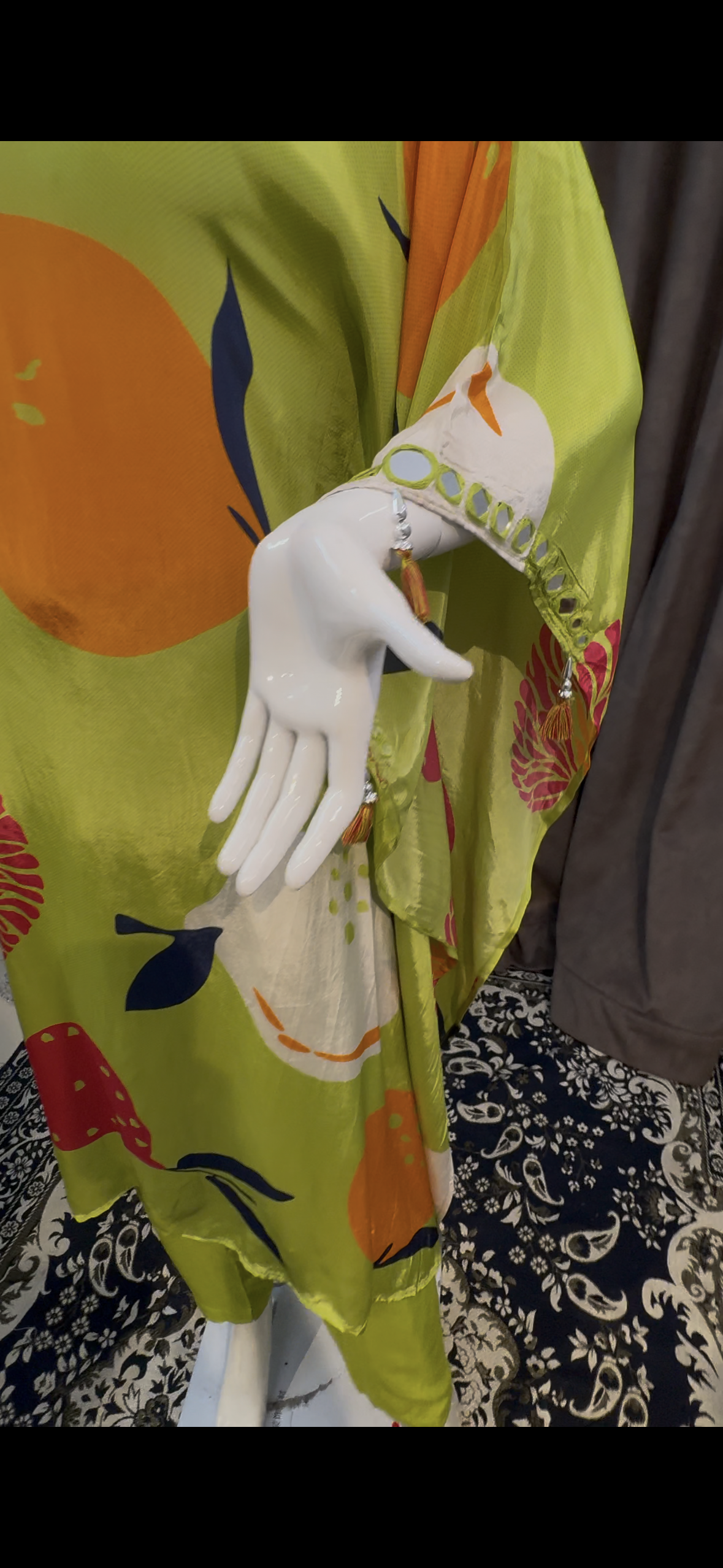 Mirror Crepe Green Kaftan