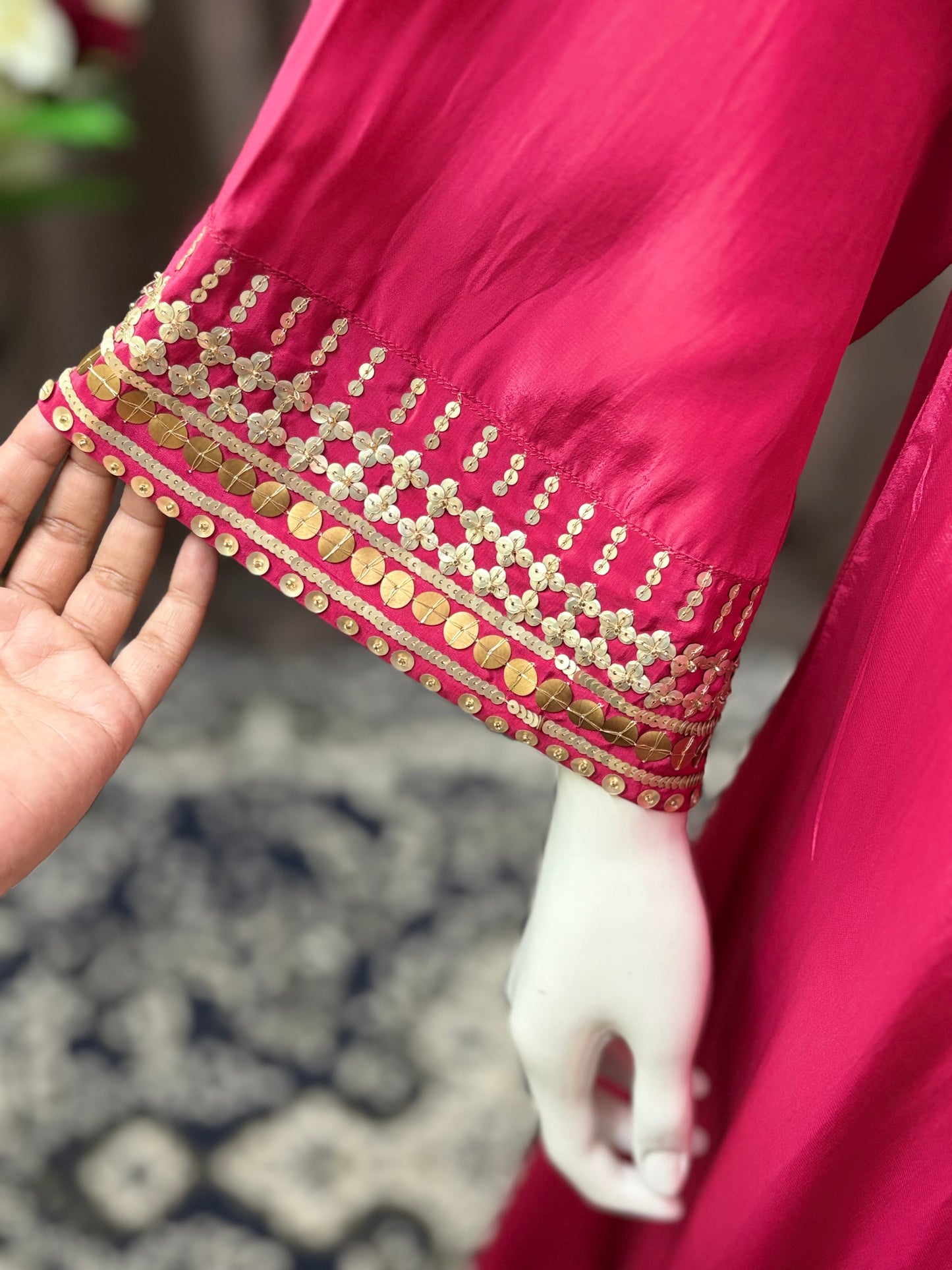 Pink Flair Gown Plazzo