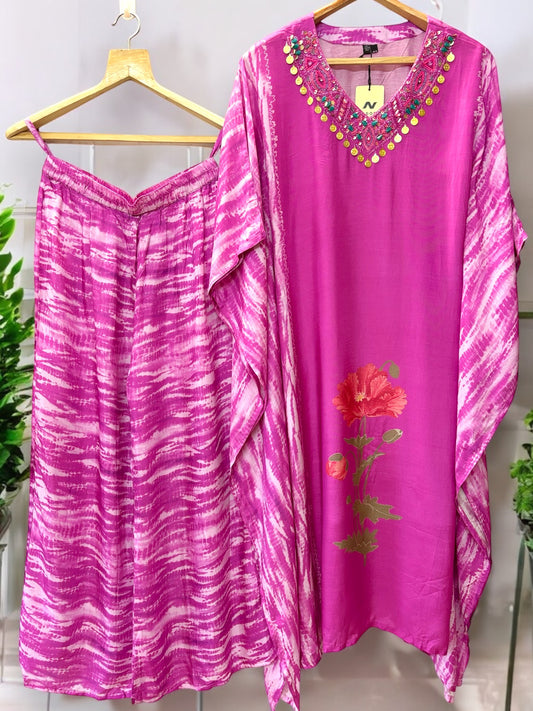 Pink Muslin Kaftan