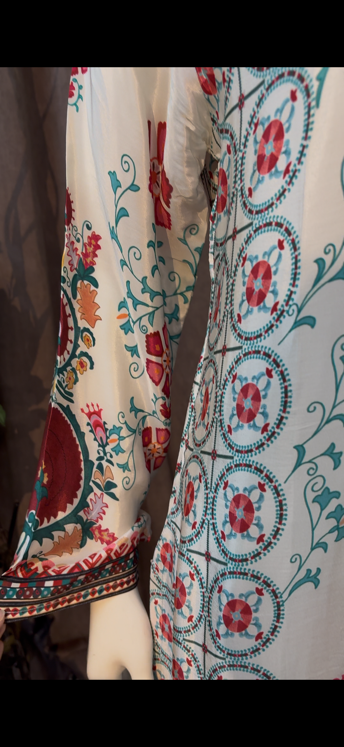 White Printed Crepe Cord