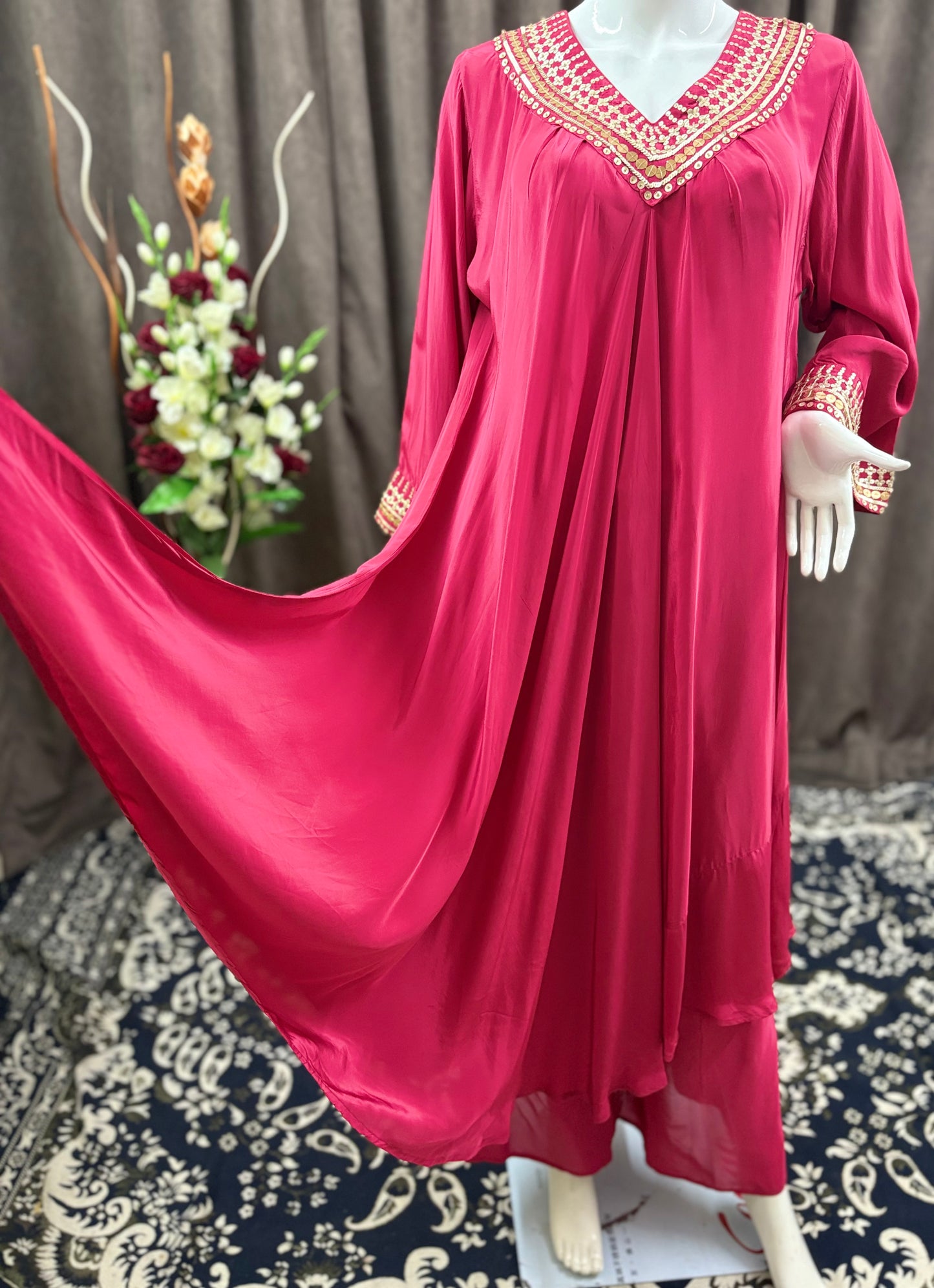 Pink Flair Gown Plazzo