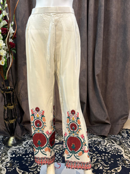 White Printed Crepe Cord