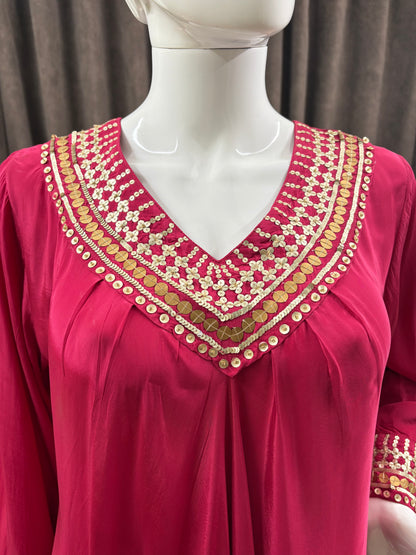 Pink Flair Gown Plazzo