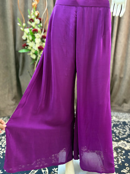 Purple Flair Gown Plazzo