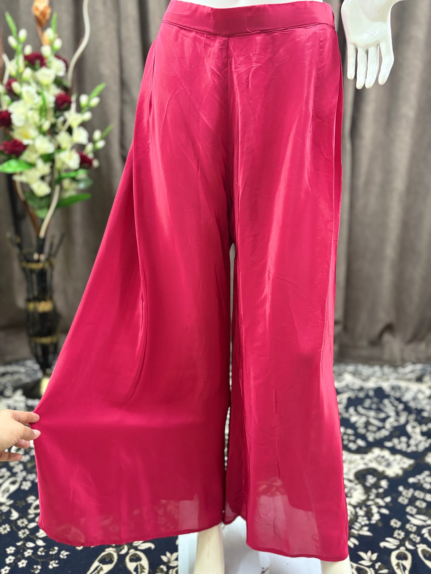 Pink Flair Gown Plazzo
