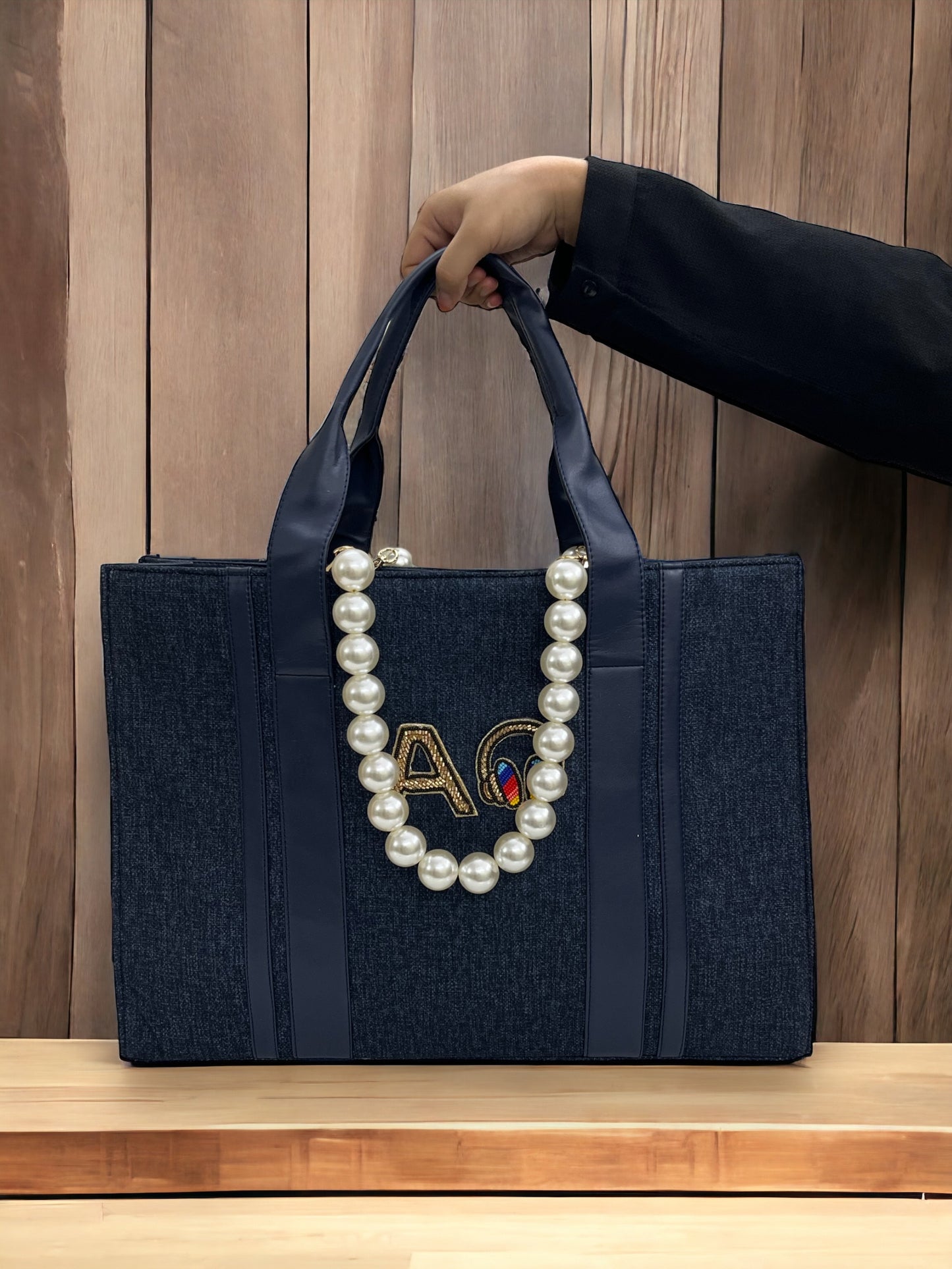 Royal Canva Personalized Pearl Tote