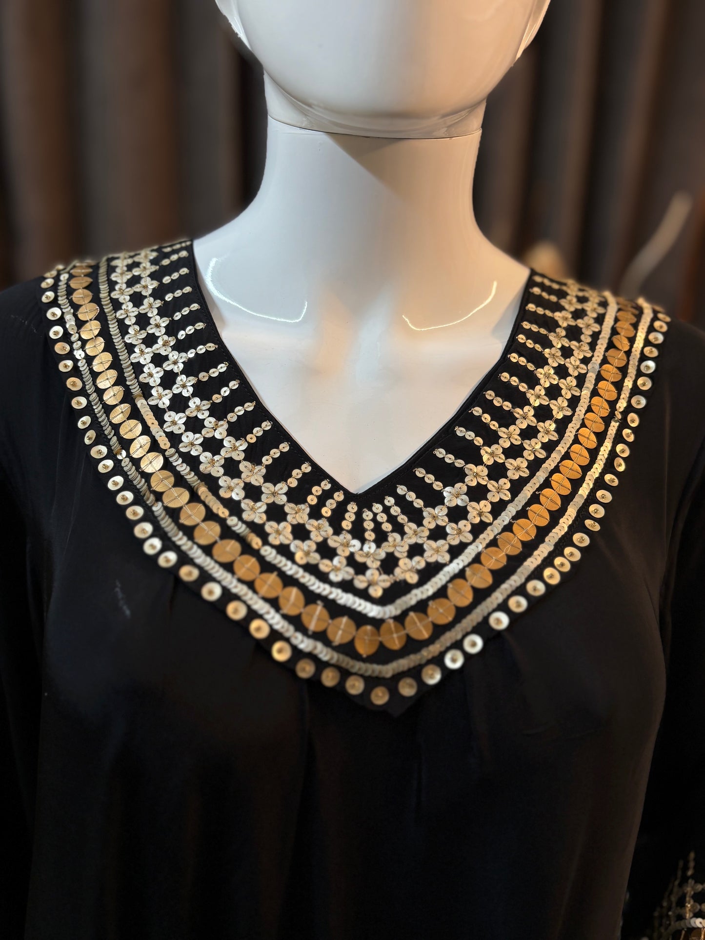 Black Flair Gown Plazzo