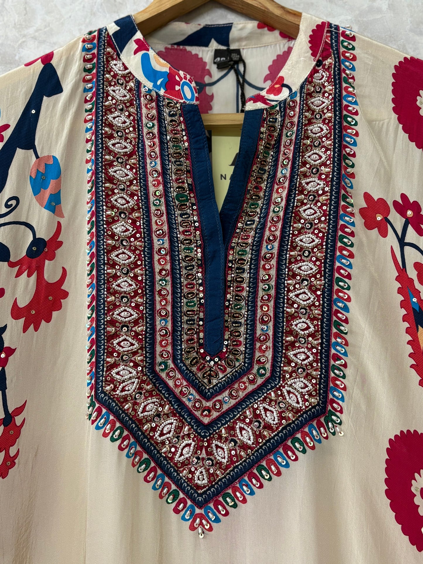 Printed High Neck Kaftan