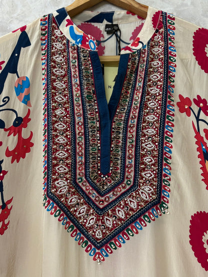 Printed High Neck Kaftan