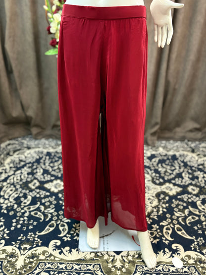 Maroon Flair Gown Plazzo