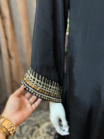 Black Flair Gown Plazzo