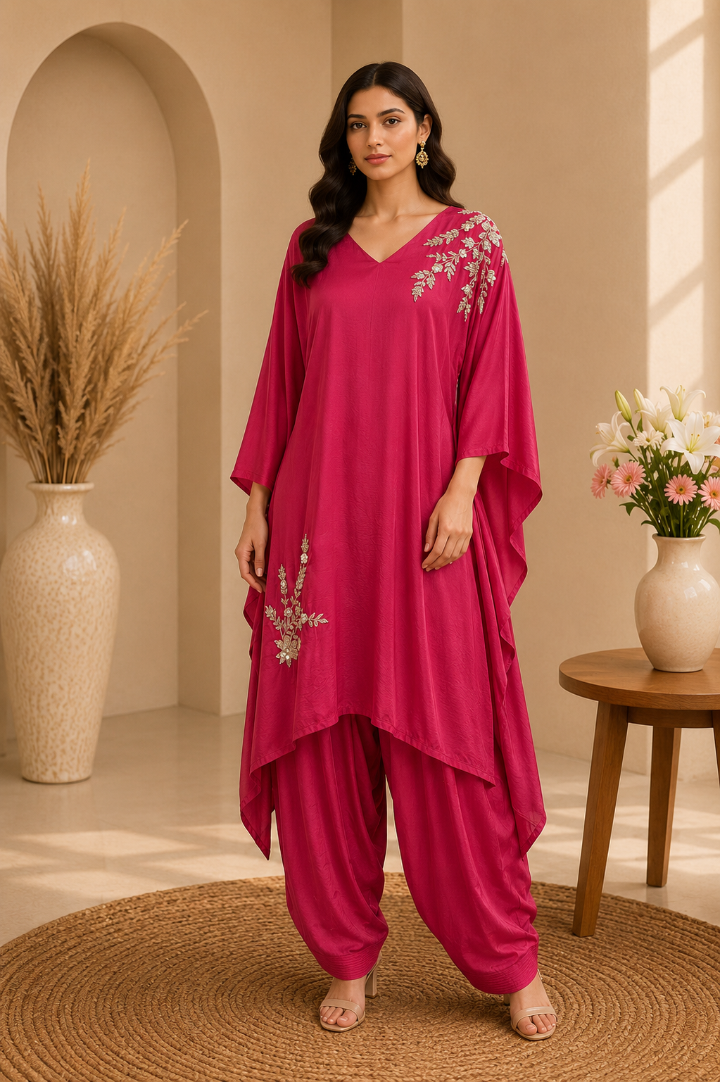 Pink Designer Farshi Cord