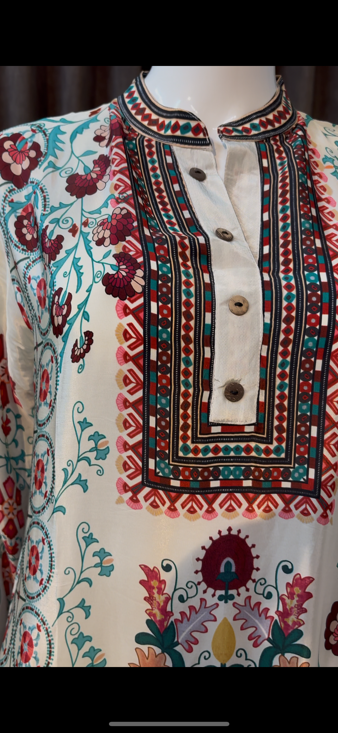 White Printed Crepe Cord