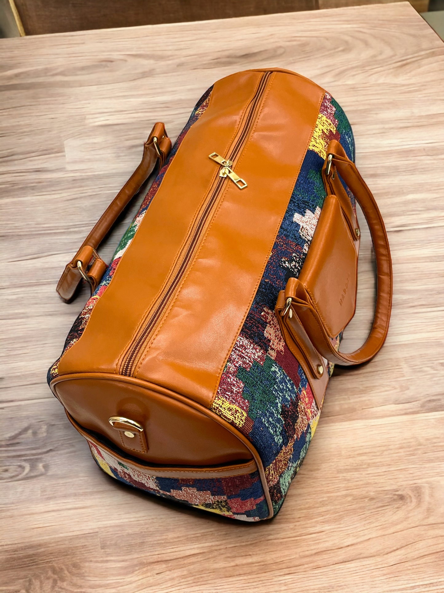 Multicolor Jacquard Duffel Bag