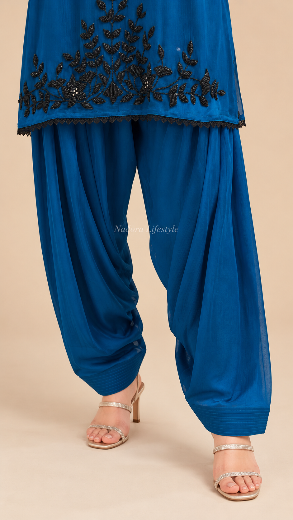 Code-182, Royal Blue Farshi Chinon Suit
