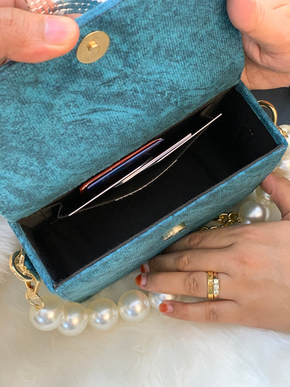 PERSONALIZED BLUE PEARL CROSSBODY