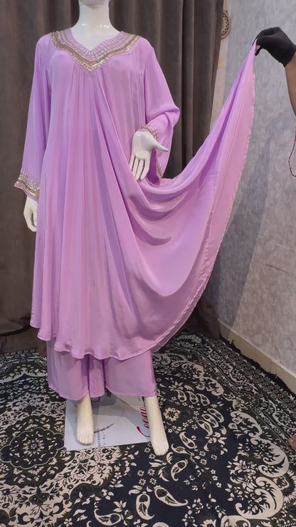 Lilac Gown Plazzo